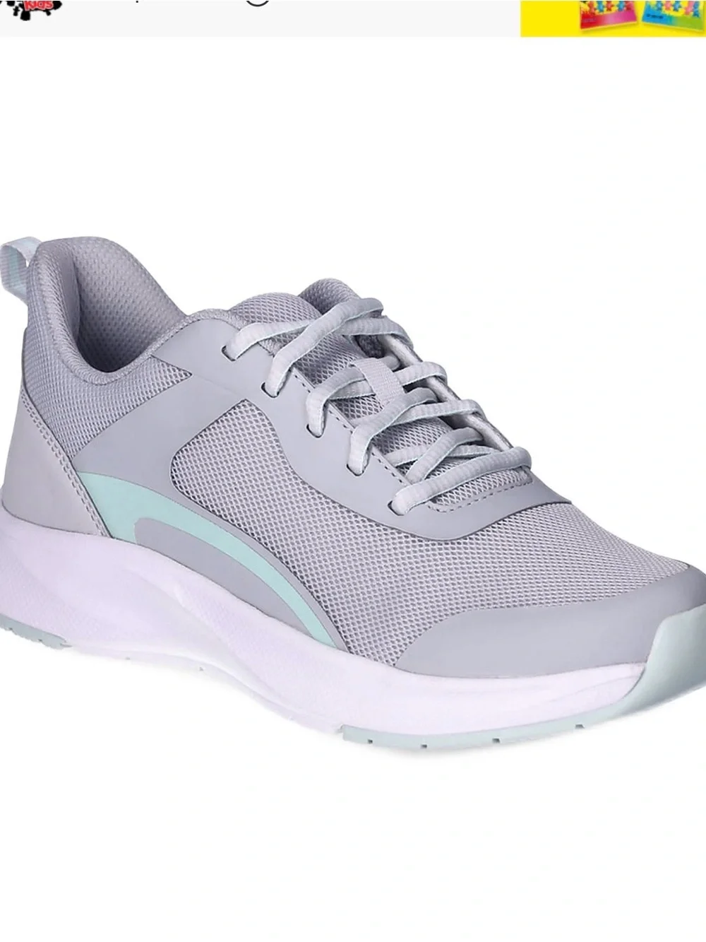 Athletic Works Women’s Lace-Up Mesh Sneakers - Light Gray sz 11